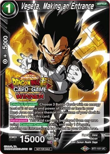 Vegeta Making an Entrance Top 16 Winner BT7-101 Tournament Promotion Cards Dragonball Super card