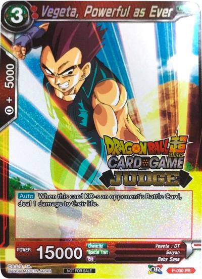 Vegeta Powerful as Ever P-030 Judge Promotion Cards Dragonball Super card