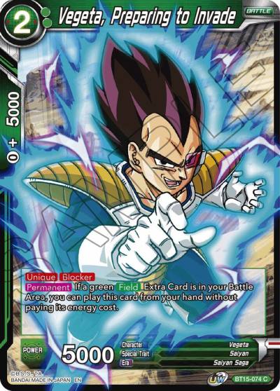 Vegeta Preparing to Invade BT15-074 Saiyan Showdown Dragonball Super card