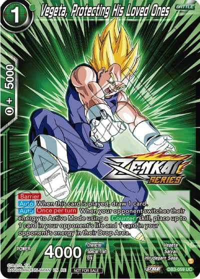 Vegeta Protecting His Loved Ones Event Pack 12 DB3-059 Tournament Promotion Cards Dragonball Super card