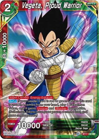Vegeta Proud Warrior Foil BT17-132 Ultimate Squad Dragonball Super card