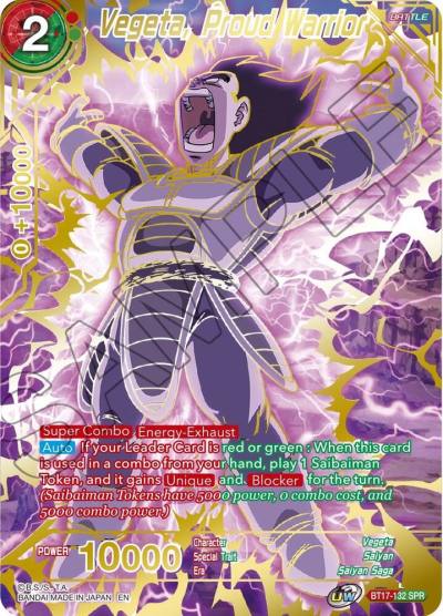 Vegeta Proud Warrior SPR BT17-132 Ultimate Squad Dragonball Super card