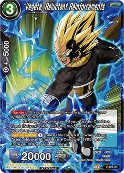 Vegeta Reluctant Reinforcements Power Booster Foil P-123 Promotion Cards Dragonball Super card