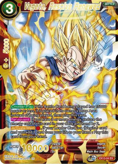 Vegeta Resolve Renewed EX13-04 Special Anniversary Set 2020 Dragonball Super card
