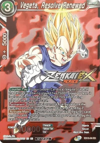 Vegeta Resolve Renewed Event Pack 13 EX13-04 Tournament Promotion Cards Dragonball Super card
