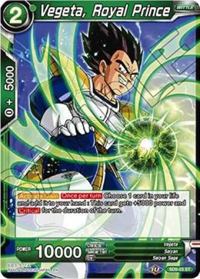 Vegeta Royal Prince Foil SD9-03 Assault of the Saiyans Dragonball Super card