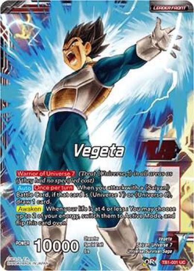Vegeta Saiyan Bond Vegeta Foil TB1-001 Tournament of Power Dragonball Super card