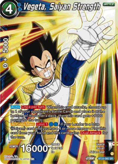 Vegeta Saiyan Strength BT23-060 Perfect Combination Dragonball Super card