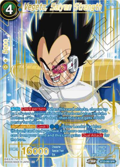 Vegeta Saiyan Strength SPR BT23-060 Perfect Combination Dragonball Super card