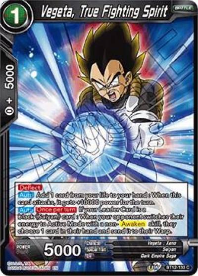 Vegeta True Fighting Spirit BT12-133 Vicious Rejuvenation Dragonball Super card