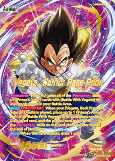 Vegeta Vegeta Warrior Race Pride SLR BT29-057 Fearsome Rivals Dragonball Super card