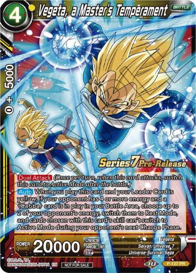 Vegeta a Masters Temperament Alt Art P-137 Promotion Cards Dragonball Super card