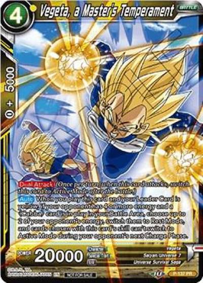 Vegeta a Masters Temperament Series 7 Super Dash Pack P-137 Promotion Cards Dragonball Super card
