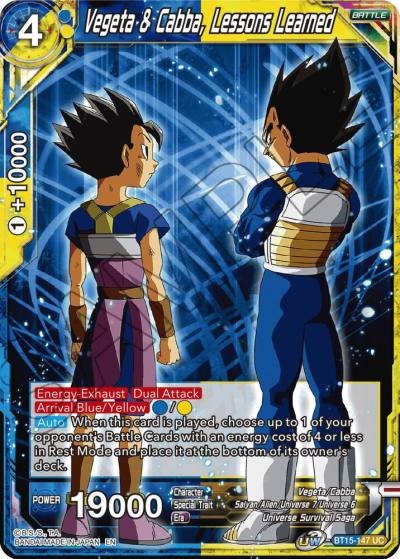 Vegeta and Cabba Lessons Learned BT15-147 Saiyan Showdown Dragonball Super card