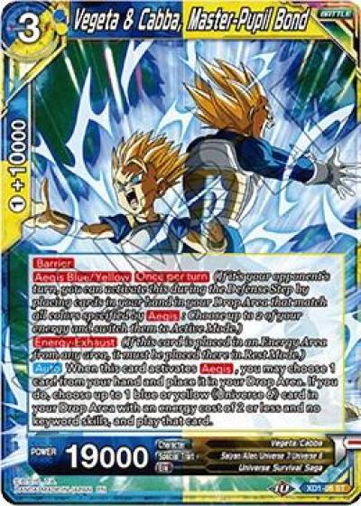 Vegeta and Cabba Master Pupil Bond XD1-08 Assault of the Saiyans Dragonball Super card