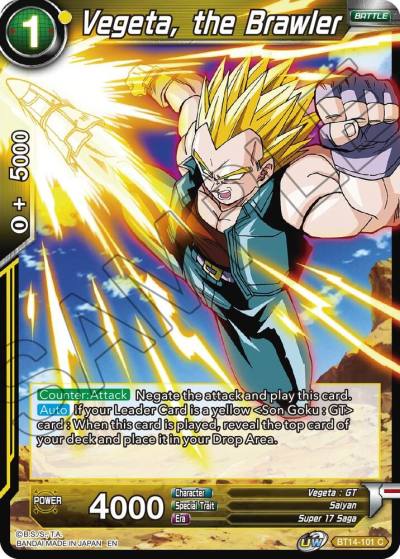 Vegeta the Brawler Foil BT14-101 Cross Spirits Dragonball Super card