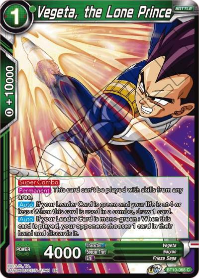 Vegeta the Lone Prince BT10-068 Rise of the Unison Warrior Dragonball Super card