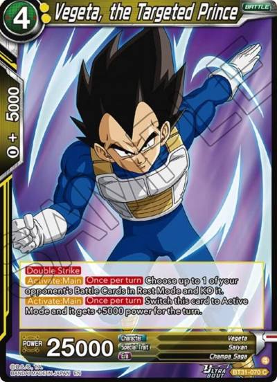 Vegeta the Targeted Prince BT31-070 Impact Beyond Dimensions Dragonball Super card