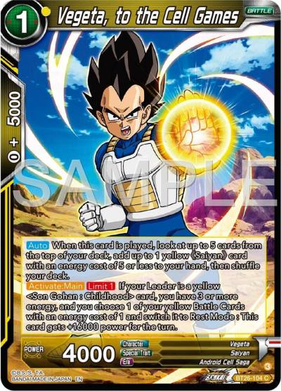 Vegeta to the Cell Games BT26-104 Ultimate Advent Dragonball Super card
