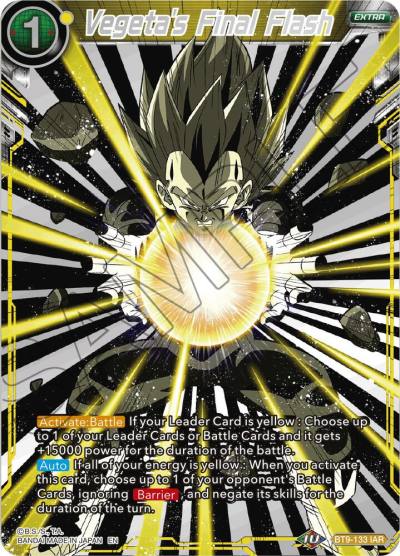 Vegetas Final Flash BT9-133 Universal Onslaught Dragonball Super card