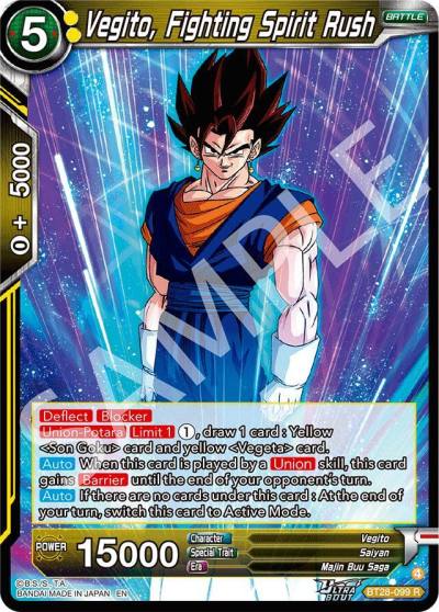 Vegito Fighting Spirit Rush BT28-099 Prismatic Clash Dragonball Super card