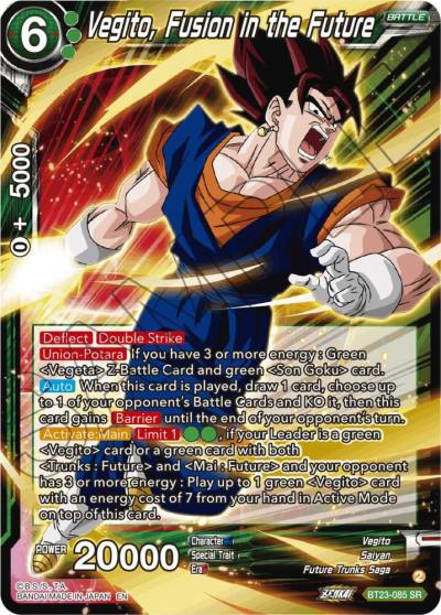 Vegito Fusion in the Future BT23-085 Perfect Combination Dragonball Super card