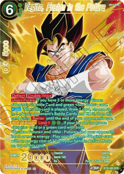 Vegito Fusion in the Future SPR BT23-085 Perfect Combination Dragonball Super card