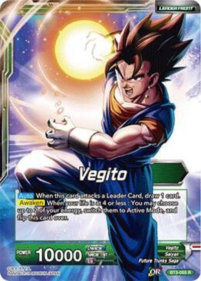 Vegito Going All In SSB Vegito BT3-055 Cross Worlds Dragonball Super card