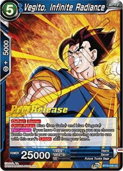 Vegito Infinite Radiance BT10-046 Rise of the Unison Warrior Pre-Release Cards Dragonball Super card