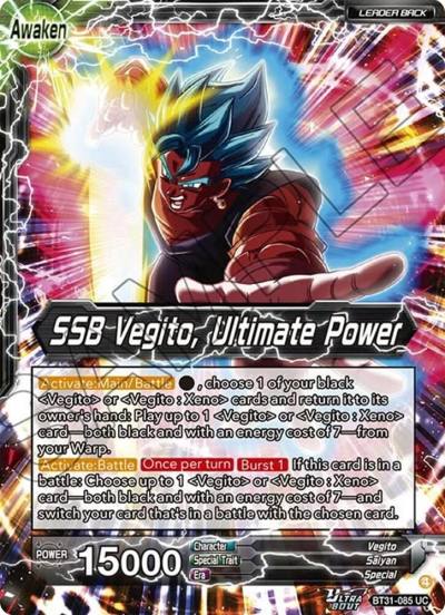 Vegito SSB Vegito Ultimate Power BT31-085 Impact Beyond Dimensions Dragonball Super card