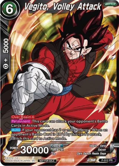 Vegito Volley Attack Zenkai Series Tournament Pack Vol4 P-512 Tournament Promotion Cards Dragonball Super card