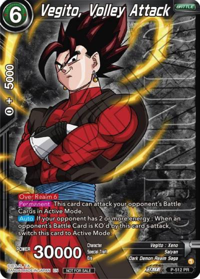Vegito Volley Attack Zenkai Series Tournament Pack Vol4 Winner P-512 Tournament Promotion Cards Dragonball Super card