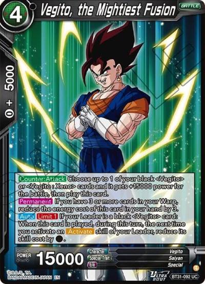 Vegito the Mightiest Fusion BT31-092 Impact Beyond Dimensions Dragonball Super card