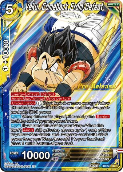 Veku Comeback From Defeat BT22-136 Critical Blow Pre-Release Cards Dragonball Super card