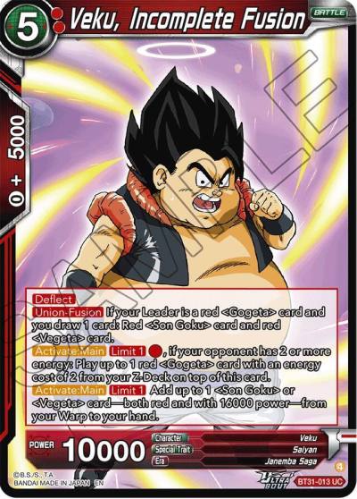 Veku Incomplete Fusion BT31-013 Impact Beyond Dimensions Dragonball Super card