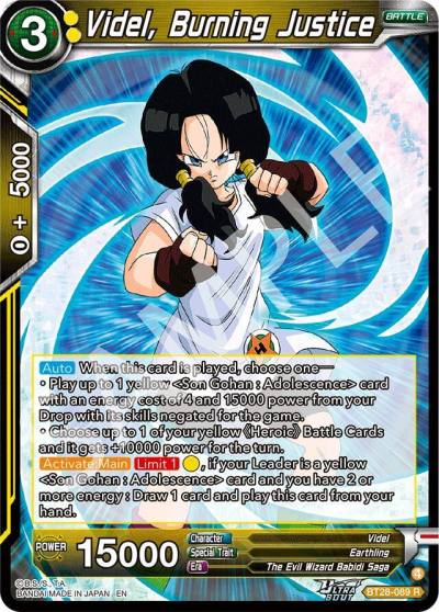 Videl Burning Justice BT28-089 Prismatic Clash Dragonball Super card
