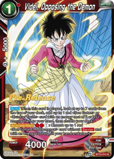 Videl Opposing the Demon BT15-015 Saiyan Showdown Pre-Release Cards Dragonball Super card
