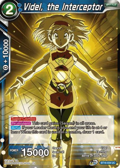 Videl the Interceptor BT16-034 Realm of the Gods Dragonball Super card