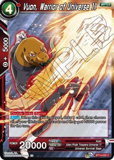 Vuon Warrior of Universe 11 BT14-020 Cross Spirits Dragonball Super card
