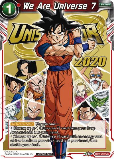 We Are Universe 7 BT9-018 Tournament Promotion Cards Dragonball Super card