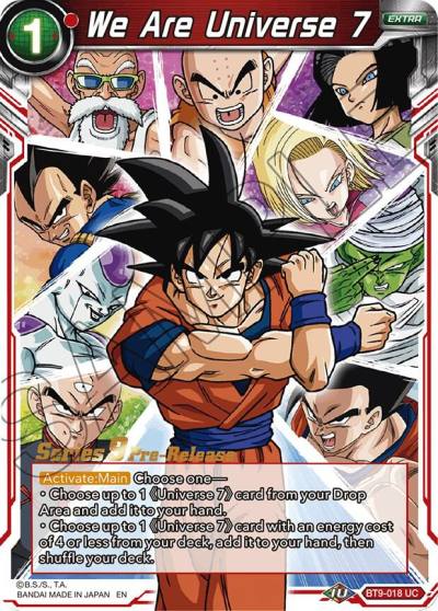 We Are Universe 7 BT9-018 Universal Onslaught Pre-Release Cards Dragonball Super card