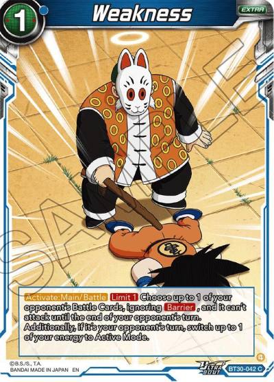 Weakness BT30-042 Three Glorious Fighters Dragonball Super card