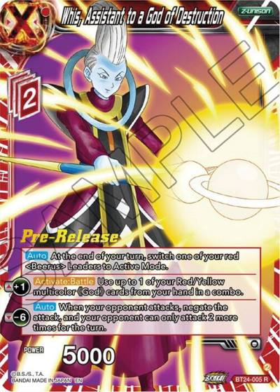 Whis Assistant to a God of Destruction BT24-005 Beyond Generations Pre-Release Cards Dragonball Super card