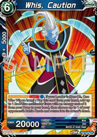 Whis Caution BT27-037 History of Z Dragonball Super card