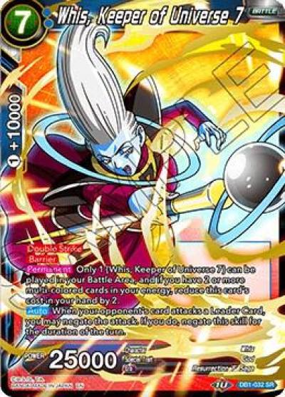 Whis Keeper of Universe 7 DB1-032 Draft Box 04 - Dragon Brawl Dragonball Super card
