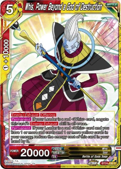 Whis Power Beyond a God of Destruction Foil BT24-132 Beyond Generations Dragonball Super card