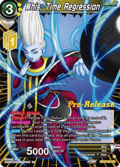 Whis Time Regression BT21-104 Wild Resurgence Pre-Release Cards Dragonball Super card