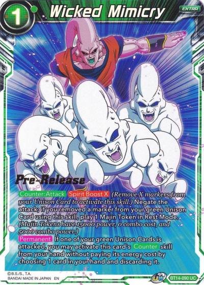 Wicked Mimicry BT14-090 Cross Spirits Pre-Release Cards Dragonball Super card