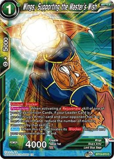 Wings Supporting the Masters Wish Foil BT13-072 Supreme Rivalry Dragonball Super card