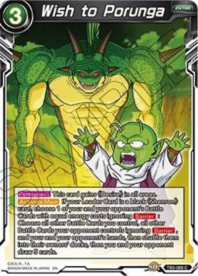 Wish to Porunga TB3-068 Clash of Fates Dragonball Super card